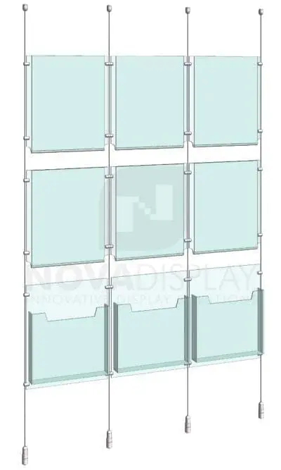 KLD-014_Acrylic-Poster-and-Literature-Display-Kit-cable-suspended