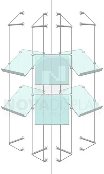 KPI-236_Easy-Access-Poster-Holder-Display-Kit-with-shelves-cable-suspended
