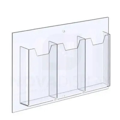 14ALD-3-3585P-IP 1/8″ Clear Acrylic Leaflet Dispenser / Literature Holder – Treble Pocket