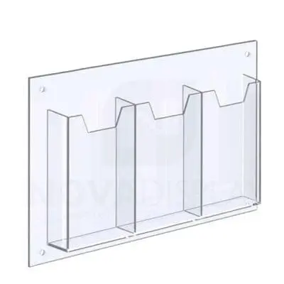 14ALD-3-3585P-RS 1/8″ Clear Acrylic Leaflet Dispenser / Literature Holder – Treble Pocket
