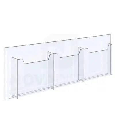 14ALD-3-8511L-36 1/8″ Clear Acrylic Leaflet Dispenser / Literature Holder – Treble Pocket / Landscape