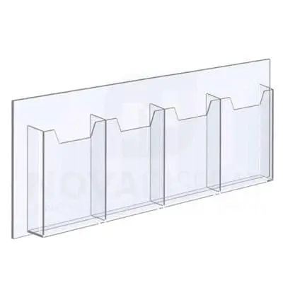 14ALD-4-6585-28 1/8″ Clear Acrylic Leaflet Dispenser / Literature Holder – Four Pocket