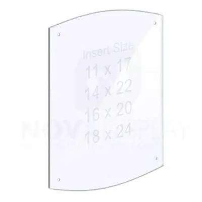 14ASP-2CR-PANEL-M4 1/4″ Clear Acrylic Arched Panel with Holes for M4 Studs – Polished Edges