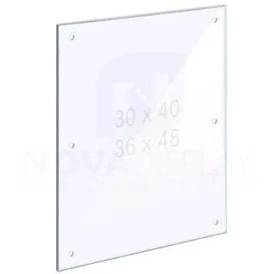 14ASP-PANEL-M8:D6-LR 1/4″ Clear Acrylic Panel with Holes for M8 Studs – Polished Edges.