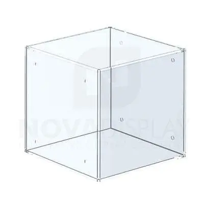 Non-Lit Acrylic Open Display Case (Five Sided) – All Clear