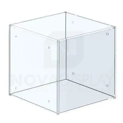 Non-Lit Acrylic Open Display Case (Five Sided) – All Clear