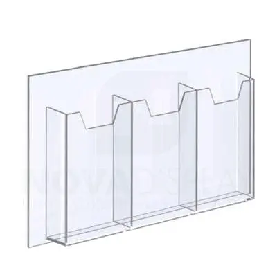 18ALD-3-3585P-17 1/8″ Clear Acrylic Leaflet Dispenser / Literature Holder – Treble Pocket