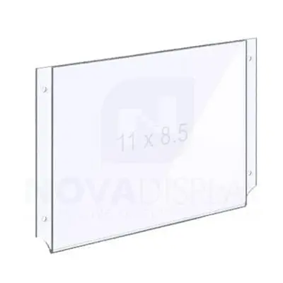 Easy Access Acrylic Pocket / Poster Holder with Holes for M4 Studs – Landscape