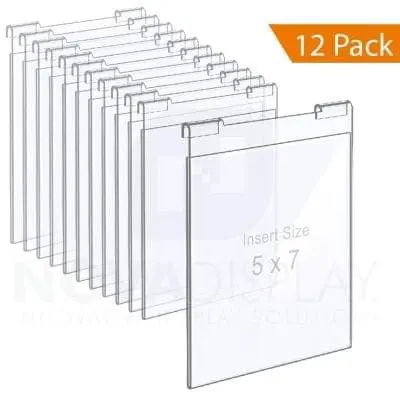 Clear Acrylic Hook-on Info/Poster Holder – Letter Format. Portrait Orientation