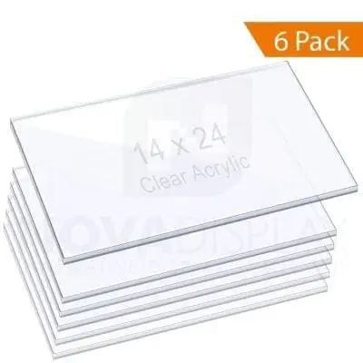 3/8″ (10mm) Clear Acrylic Shelf with Laser-Cut Polished Edges / 6 pcs