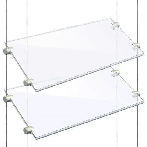 Nova Display Systems / Cable/Rod Suspended Acrylic & Glass Shelves
