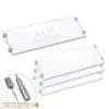 Cable Suspended 3/8″ Clear Acrylic Shelf Display with Laser-Cut Polished Edges