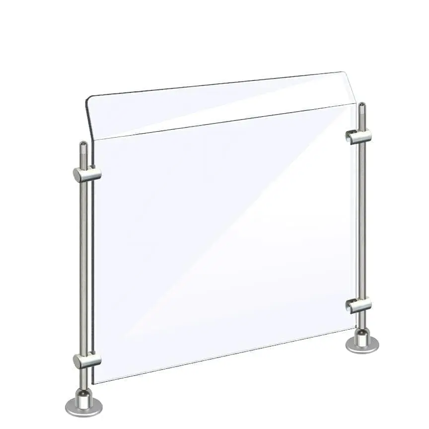 Countertop Acrylic Sneeze Guard / Modular – Supported with 10mm Dia. Rod Display Systems