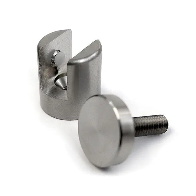 3/4″ PROJECTING STANDOFF SUPPORT – Screw Cap Set / Stainless Steel (For 3/8″ thick panels/shelves)