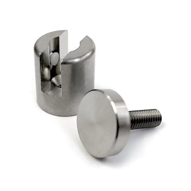 3/4″ PROJECTING STANDOFF SUPPORT – Screw Cap Set / Stainless Steel (For 1/4″ thick panels/shelves)