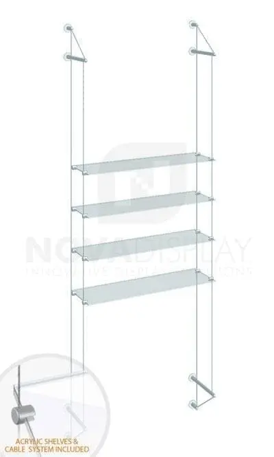 KSI-033PLEX Cable Suspended Acrylic Shelving Display Kit