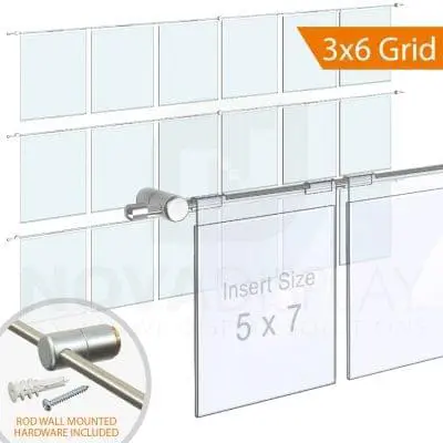 Acrylic Hook-on Info/Poster Holder – Letter Format. Horizontal Rod Assembly