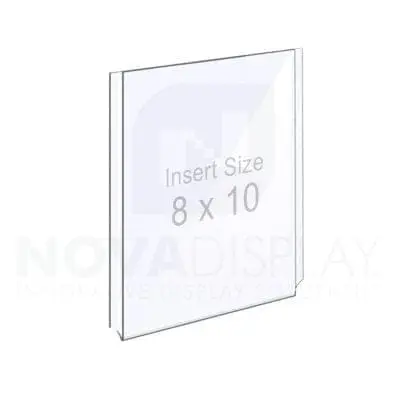 1/8″ Clear Easy Access Acrylic Pocket – Portrait. Insert Size: 8″W x 10″H