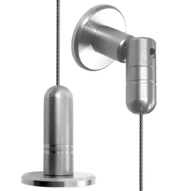 1.5mm DIA CABLE with Angled Top and Standard Floor Fixings / Stainless Steel