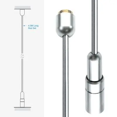 Ceiling-to-Floor Fixing Kit with Two 1.5M Long Rods — 4.5M (14’ 9”) Length | Nova Display Systems