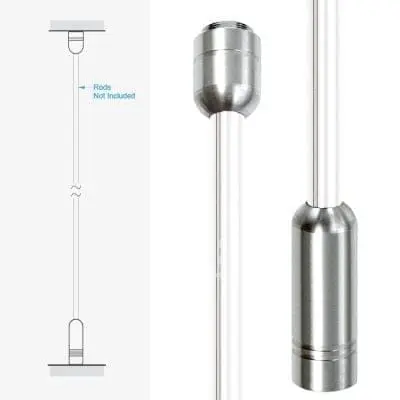Ceiling-to-Floor Fixing Kit for 10mm Rods — Stainless Steel | Nova Display Systems