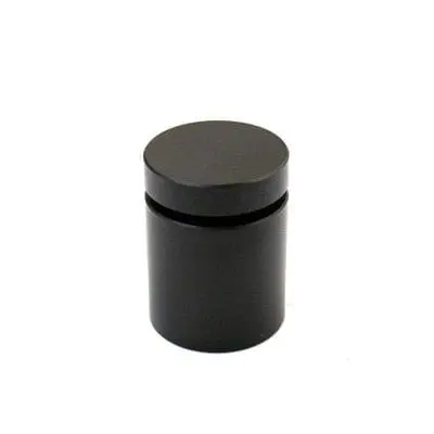 3/4″ Dia. x 3/4″ Aluminum Sign Support (3-Part Standoff with M6 Stud-Cap) / Satin Black Finish