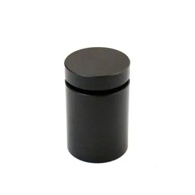 3/4″ Dia. x 1″ Aluminum Sign Support (3-Part Standoff with M6 Stud-Cap) / Satin Black Finish