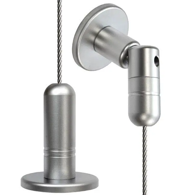 3mm Cable Suspension Kit with Adjustable Angle Top and Standard Floor Fixings – 4.0M (13′ 1-1/2″) Long