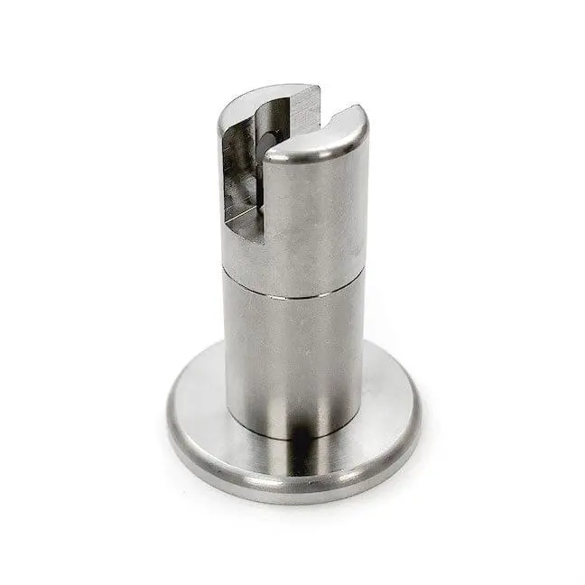 3/4″ Dia. x 2″ PROJECTING STANDOFF SUPPORT w/BASE – Stainless Steel (For 1/4″ thick panels/shelves)