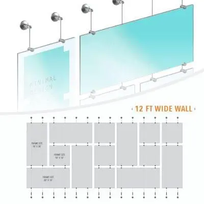 DC2700 Infographic Wall Display with Acrylic Sandwich Frames (12FT WALL)