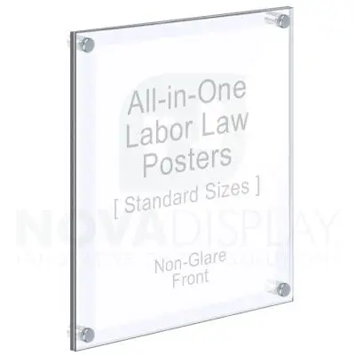 Acrylic Frames for All-in-One Federal and State Labor Law Posters – Poster Display Kit #KASP-505 / Non-Glare Front