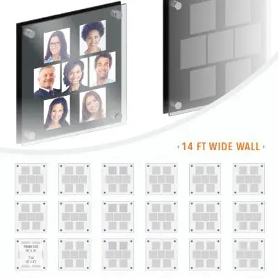 DC1223 Collage Photo Wall Display Concept with Frameless Acrylic Frames