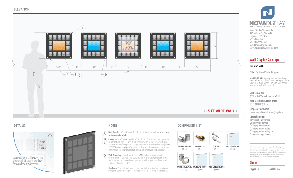 DC1225 Collage Photo Wall Display Concept with Frameless Acrylic Frames