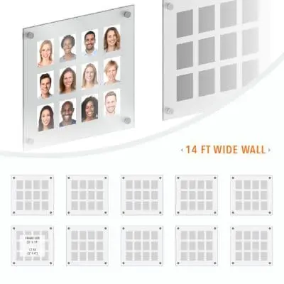 DC1229 Collage Photo Wall Display Concept with Frameless Acrylic Frames