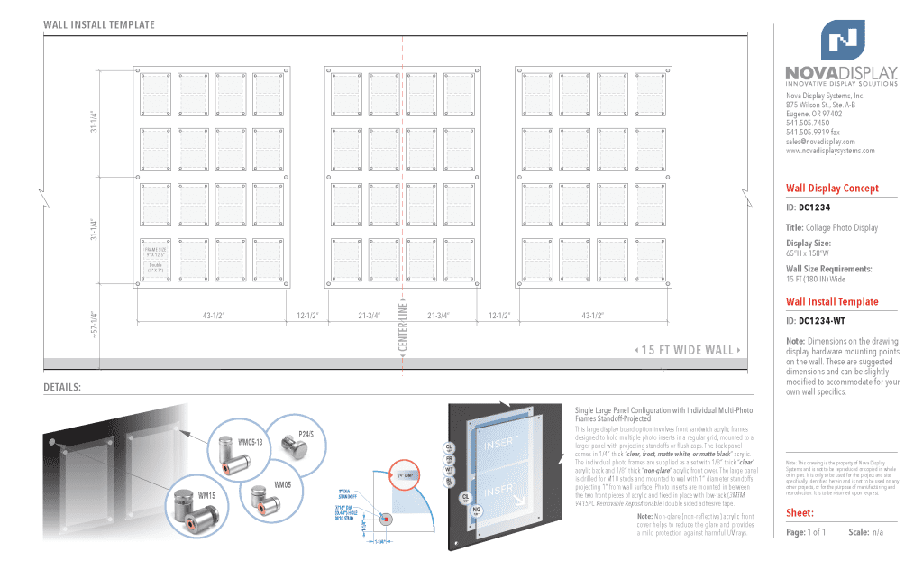 DC1234 Collage Photo Wall Display Concept with Frameless Acrylic Frames