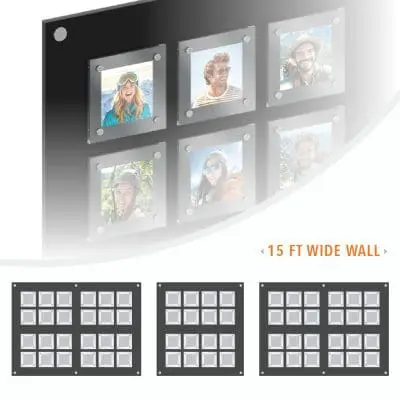 DC1237 Collage Photo Wall Display Concept with Frameless Acrylic Frames