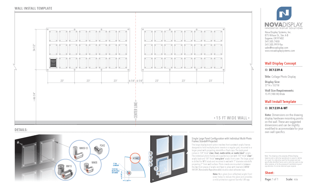 DC1239-A Collage Photo Wall Display Concept with Frameless Acrylic Frames