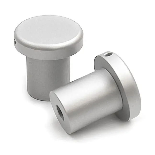 5/8″ Dia. x 3/4″ Sign Standoffs with 1″ Dia. Cap (2-Part Standoff with M10 Stud-Cap) / Satin Anodized Finish