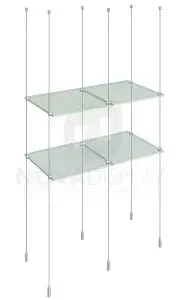 Cable Suspended Display Shelf Kit with 5-10mm Tempered Glass Shelves