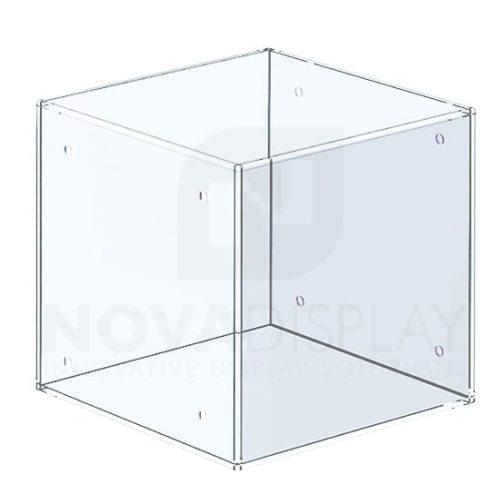 Non-Lit Acrylic Open Display Case (Five Sided) – All Clear