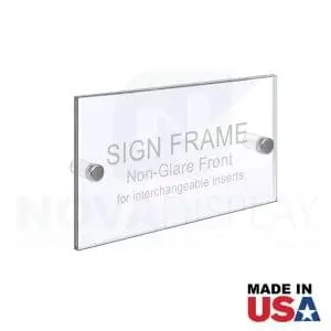 Wall Mounted Acrylic Sign Frame | Clear & Non-Glare Acrylic Blank Set