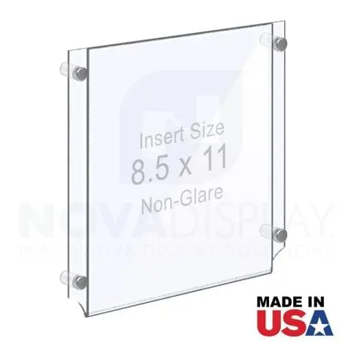 Wall Mounted Acrylic Poster Holder / Easy Access Acrylic Pocket Frame – Non-Glare