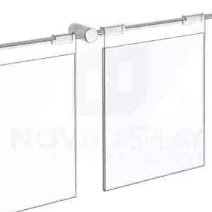 8.5 x 11 Hook-on Rod Acrylic Poster Display – Non-Glare / 3 x 8 Grid Conf.