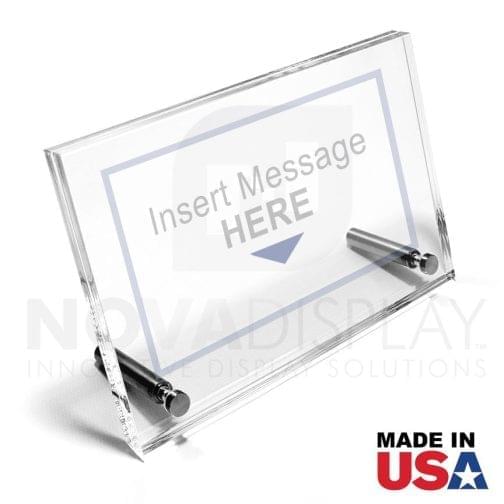 Desktop Acrylic Sign Frame. Set of 1/8″ Clear & 1/8″ Non-Glare Acrylic Blanks with Laser-Cut Polished Edges / 4 pcs