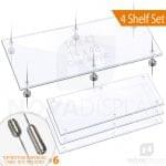 K38ASH 144248 4 PACK Ceiling To Floor Stainless Steel Cable Suspended 150x150 