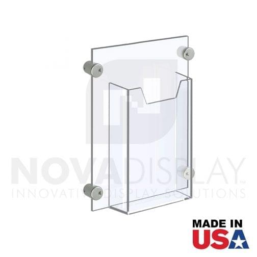 Acrylic Leaflet Dispenser – Single Pocket / Edge-Grip Wall Mounted. Insert Size: 3.5″W x 8.5″H Tri-Fold / QTY 4