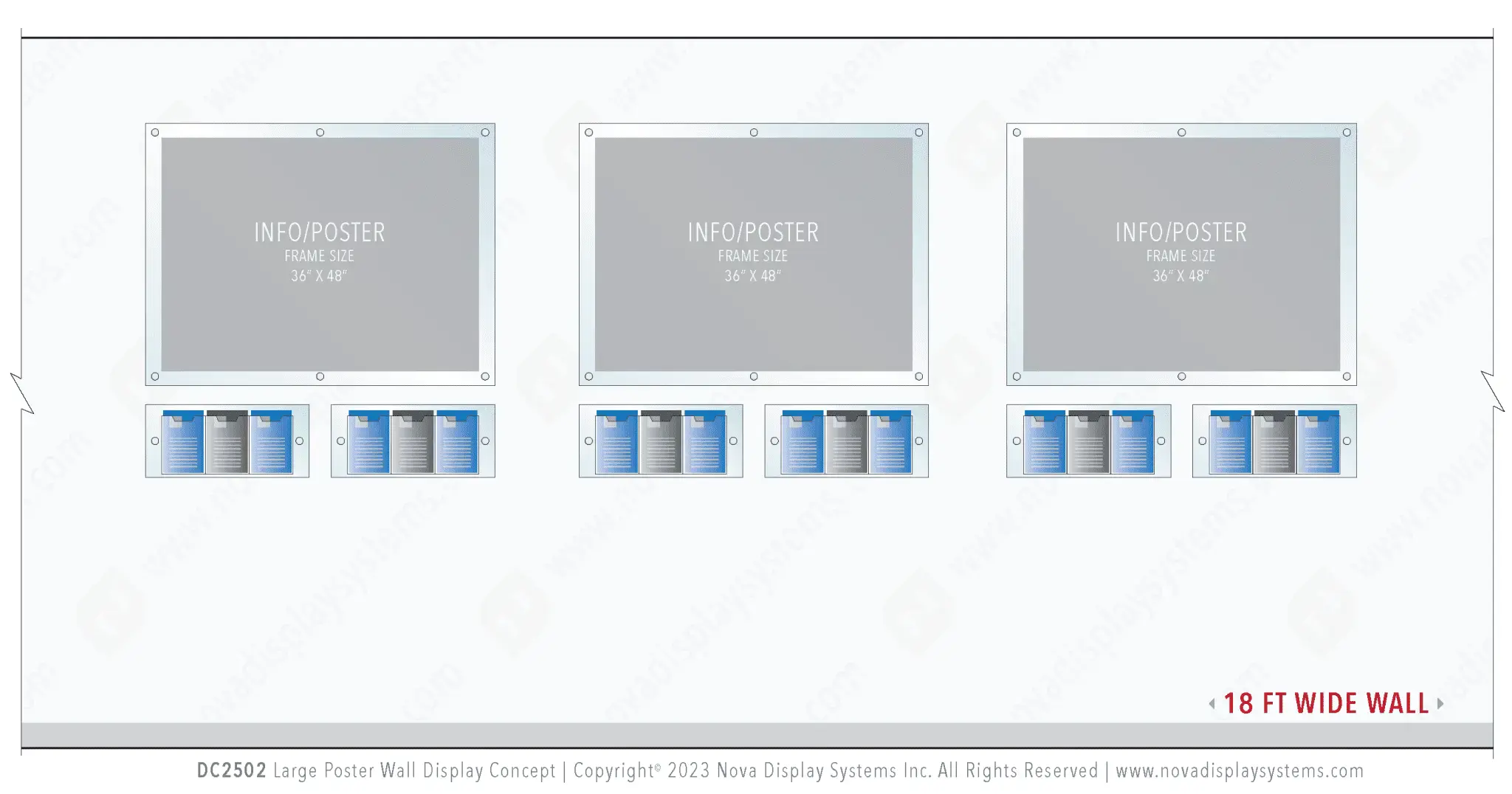 DC2502 Large Poster Wall Display – 18ft Wall | Display Concepts