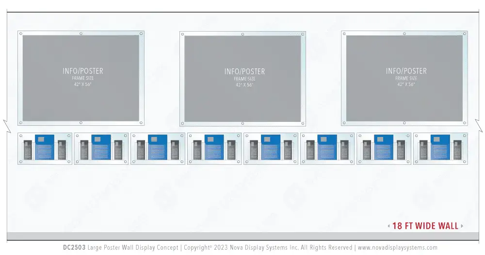 DC2503 Large Poster Wall Display – 18ft Wall | Display Concepts