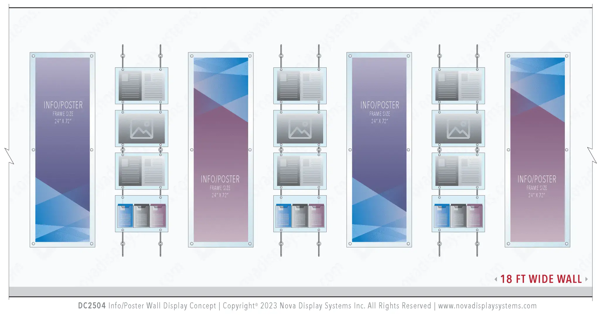 DC2504 Large Poster Wall Display – 18ft Wall | Display Concepts