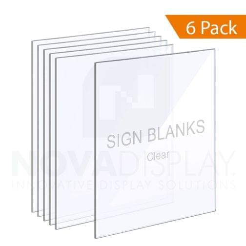1/8″ Clear Acrylic Sign Blanks without Holes – Polished Edges